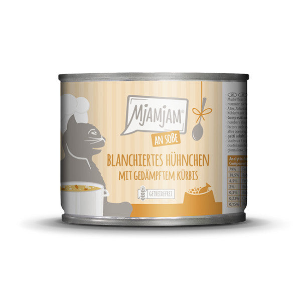MjAMjAM – blanchiertes Hühnchen mit gedämpftem Kürbis an Soße