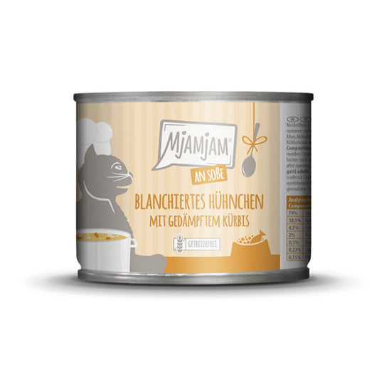 MjAMjAM – blanchiertes Hühnchen mit gedämpftem Kürbis an Soße