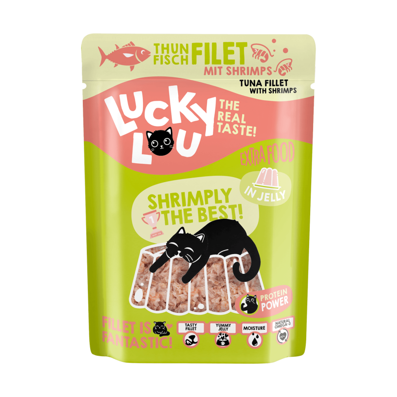 Lucky Lou® Extrafood Thunfisch & Shrimps in Gelee 70g Pouch