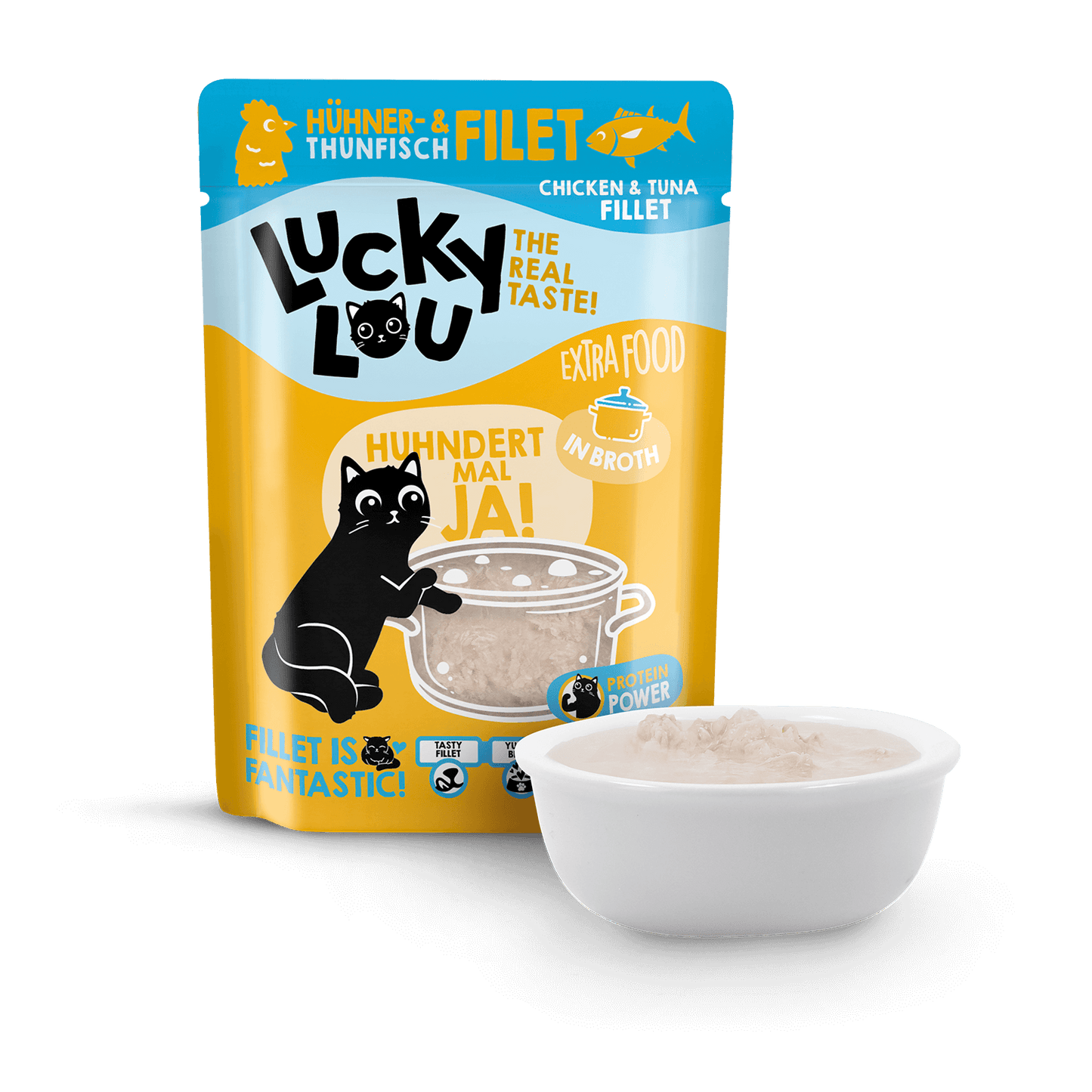 Lucky Lou Extrafood Hühner- & Thunfischfilet in Sud 70g Pouch