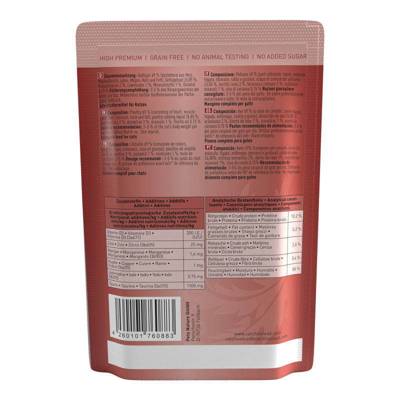 Catz Finefood Classic Katzenfutter – Geflügel (getreidefrei)