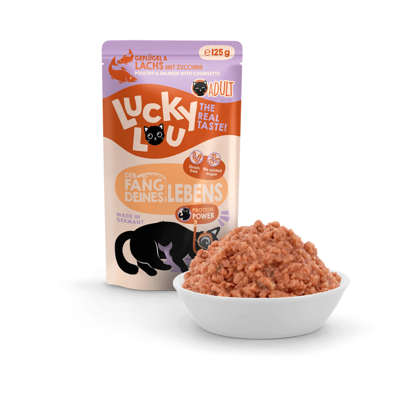Lucky Lou® Lifestage Adult Katzenfutter – Geflügel & Lachs (getreidefrei)
