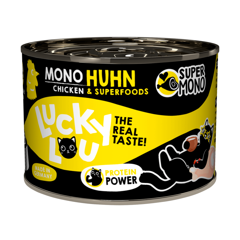 Lucky Lou® SuperMono Katzenfutter – Huhn (Monoprotein, getreidefrei, 200g)