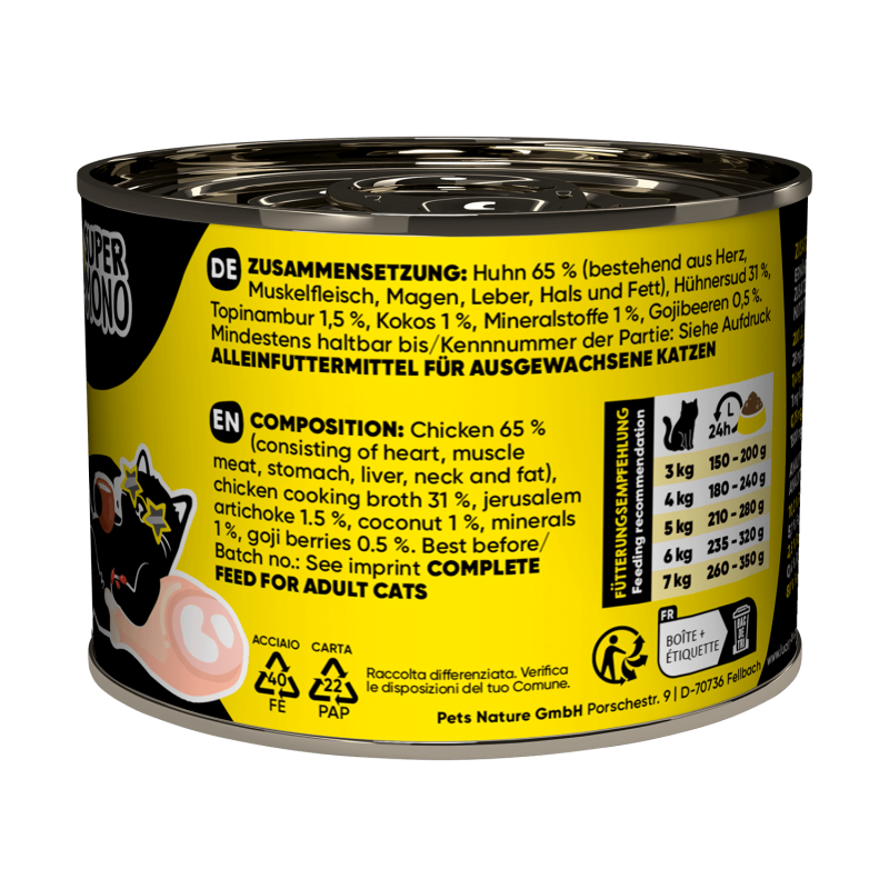 Lucky Lou® SuperMono Katzenfutter – Huhn (Monoprotein, getreidefrei, 200g)