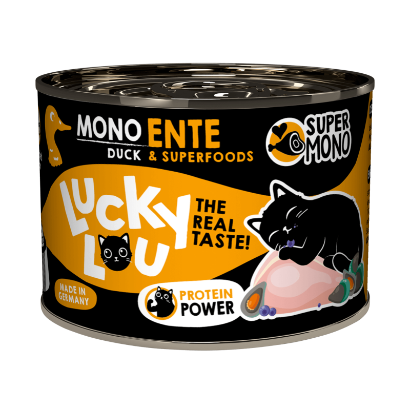 Lucky Lou® SuperMono Katzenfutter – Ente (Monoprotein, getreidefrei)