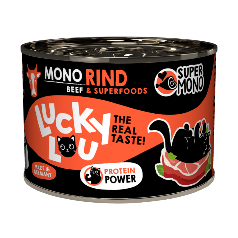 Lucky Lou® SuperMono Katzenfutter – Rind (Monoprotein, getreidefrei)