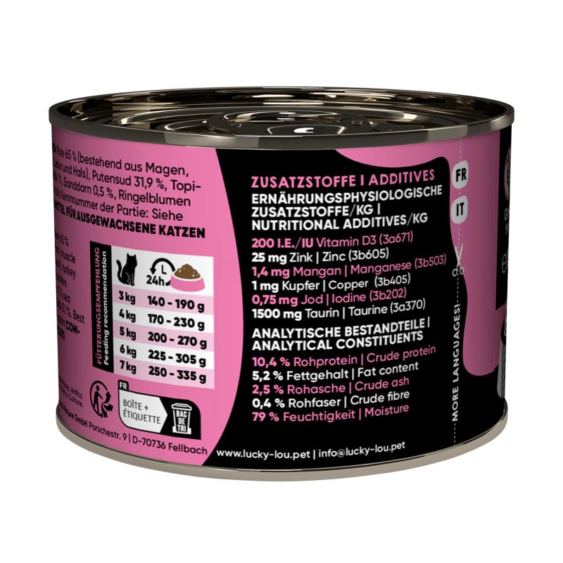 Lucky Lou® SuperMono Katzenfutter – Pute (Monoprotein, getreidefrei)