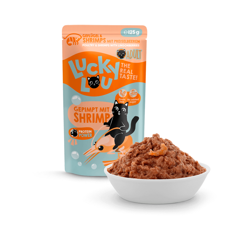 Lucky Lou® Lifestage Adult Katzenfutter – Geflügel & Shrimps (getreidefrei)