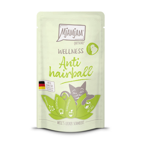 MjAMjAM Wellness Katzenfutter – Anti Hairball mit Huhn