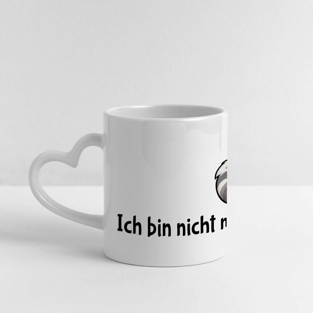 Panoramatasse mit Herzhenkel - Weiß