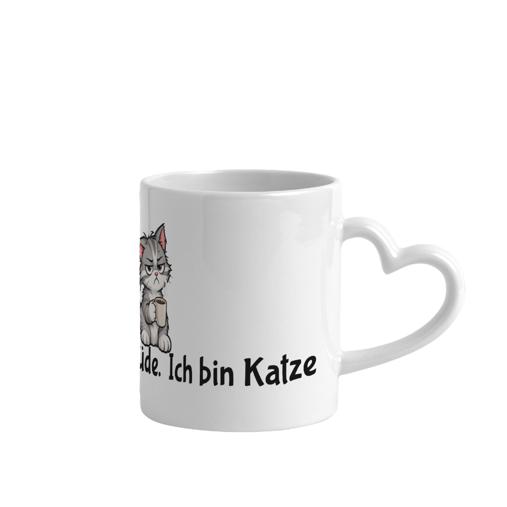 Panoramatasse mit Herzhenkel - Weiß