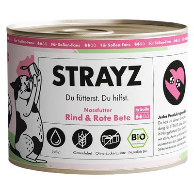 Strayz Katzenfutter – Rind & Rote Beete (getreidefrei)