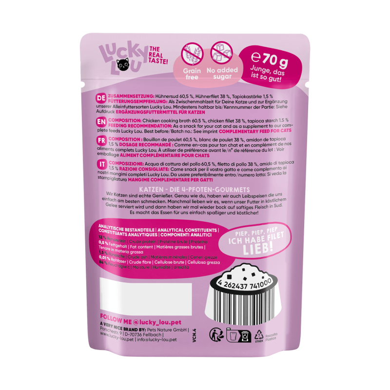 Lucky Lou Extrafood Hühnerfilet in Gelee 70g Pouch