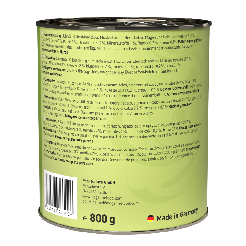 dogz finefood® CLASSIC N° 4 - Huhn & Fasan