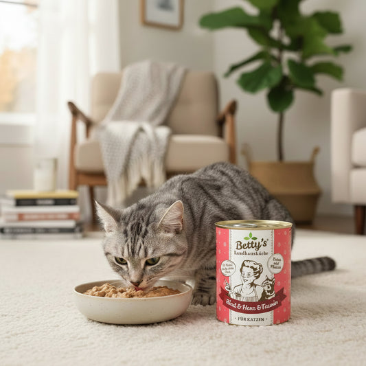 hochwertiges getreidefreies Katzen Nassfutter mit Rind und Herz von Bettys Landhausküche