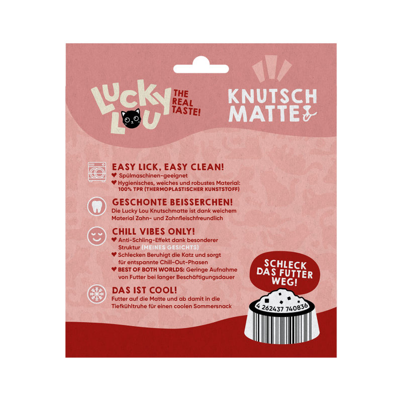 Lucky Lou® Knutschmatte – Beschäftigungs- & Schleckmatte für Katzen