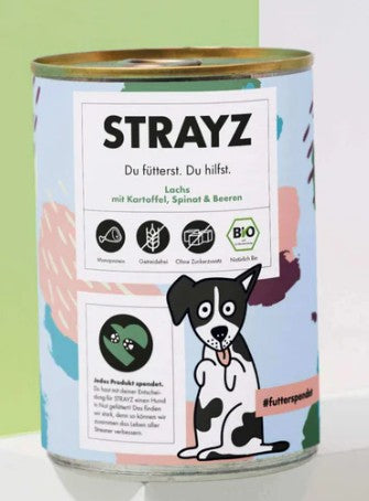 Nassfutter Lachs mit Kartoffel, Spinat & Beeren von Strayz (NUR VORBESTELLUNGEN)