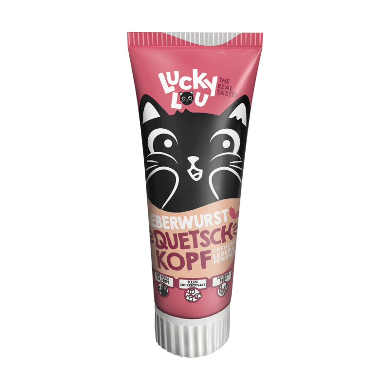 Lucky Lou® Quetschkopf Adult Katzenfutter – Leber & Petersilie (75g)