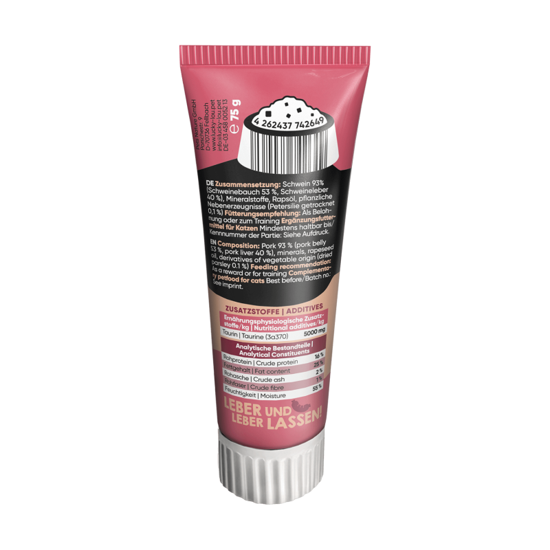 Lucky Lou® Quetschkopf Adult Katzenfutter – Leber & Petersilie (75g)