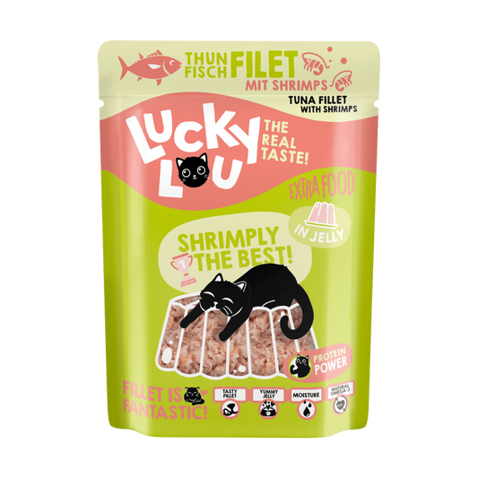 Lucky Lou® Extrafood Thunfisch & Shrimps in Gelee 70g Pouch