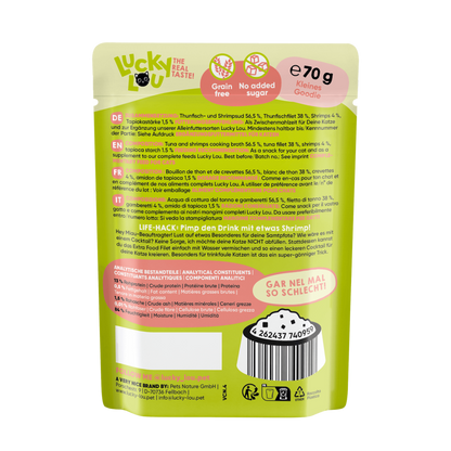 Lucky Lou® Extrafood Thunfisch & Shrimps in Gelee 70g Pouch