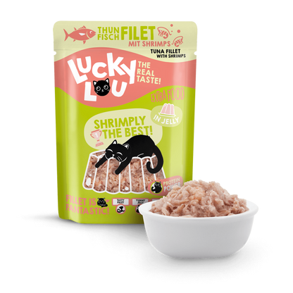 Lucky Lou® Extrafood Thunfisch & Shrimps in Gelee 70g Pouch