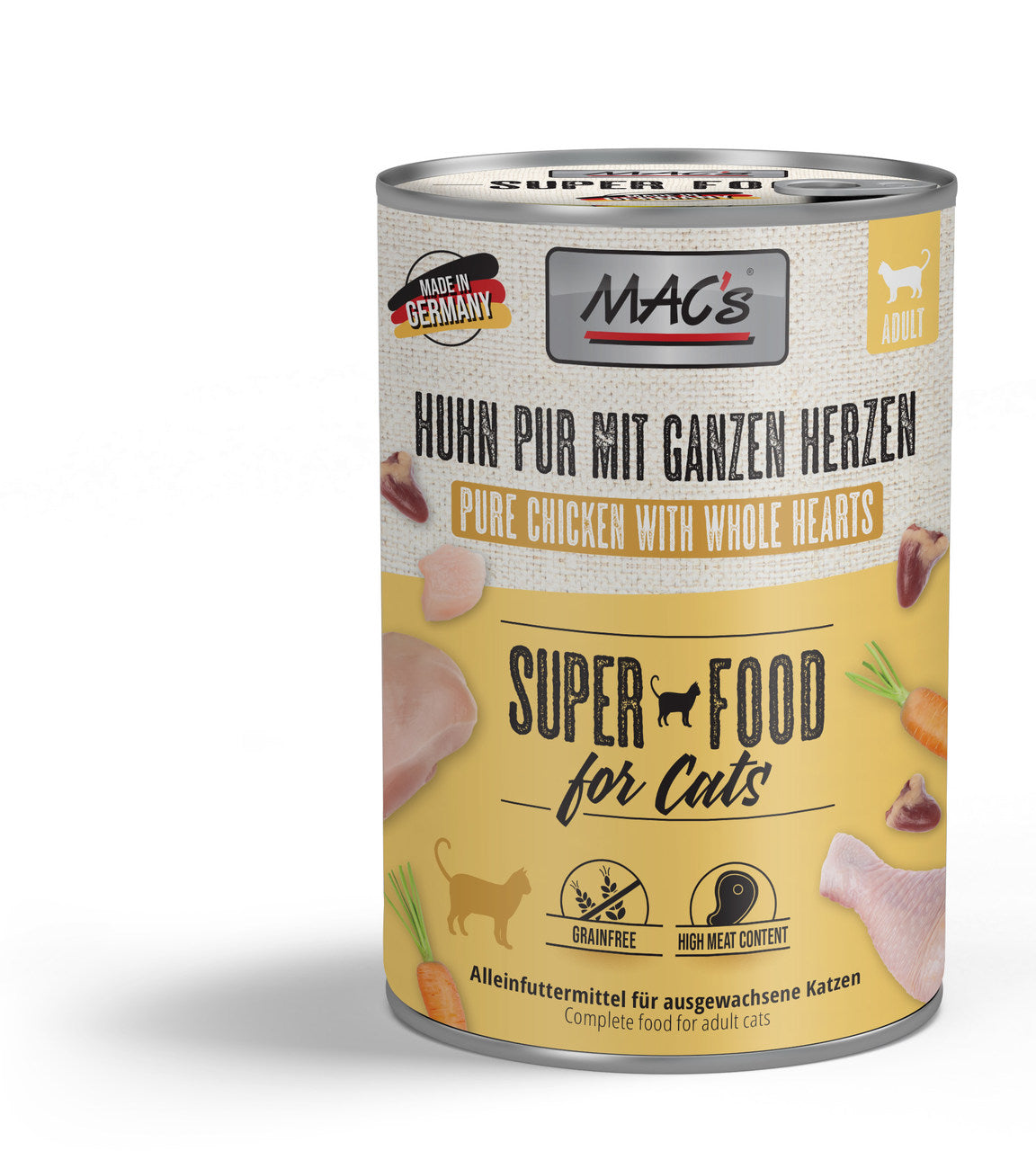 MAC’s Cat Katzenfutter – Huhn pur mit ganzen Herzen (Monoprotein)
