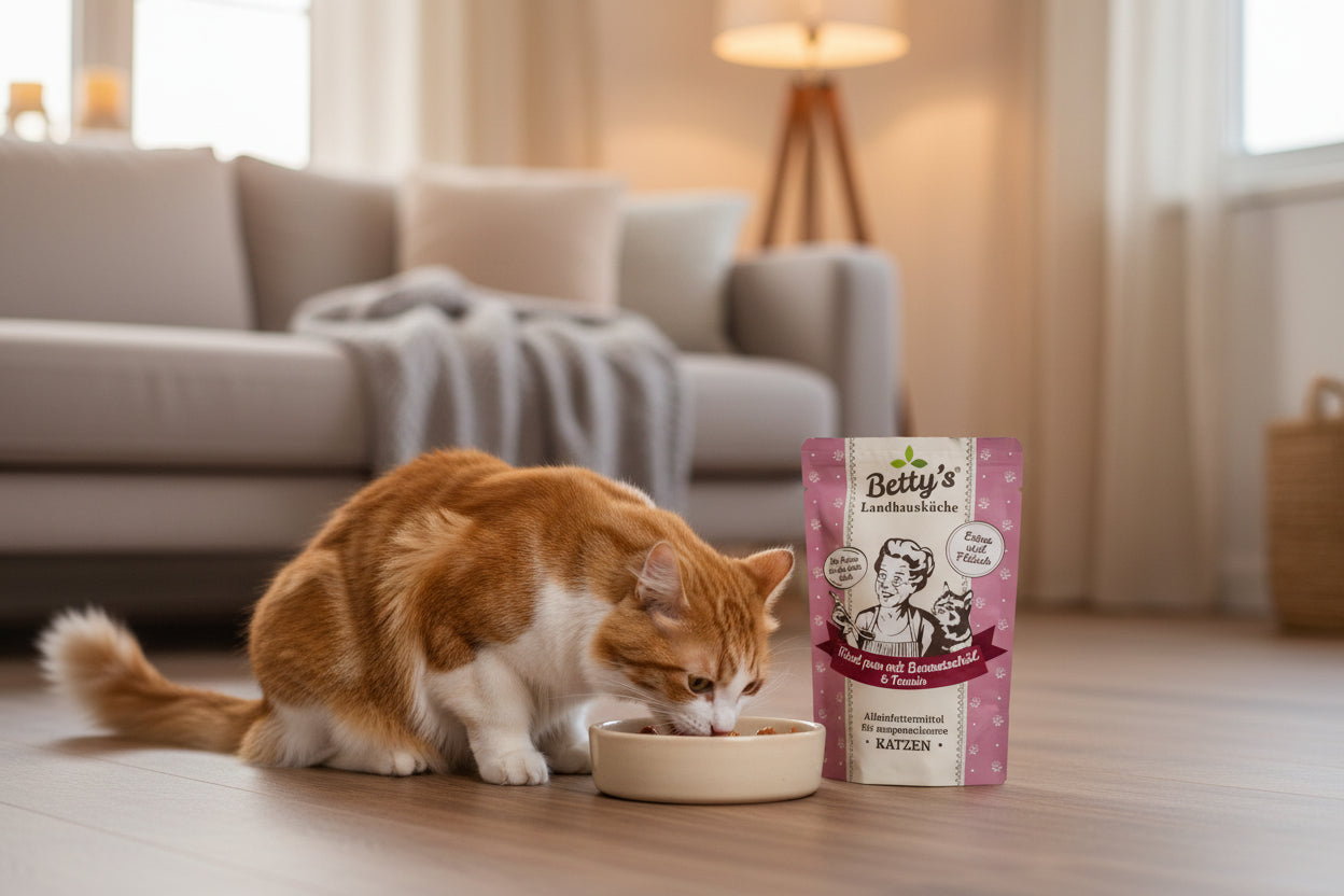 hochwertiges Nassfutter Katzen Bettys Landhausküche Rind pur