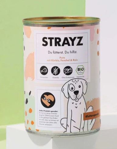 Nassfutter Pute mit Kürbis, Fenchel & Reis von Strayz (NUR VORBESTELLUNGEN)