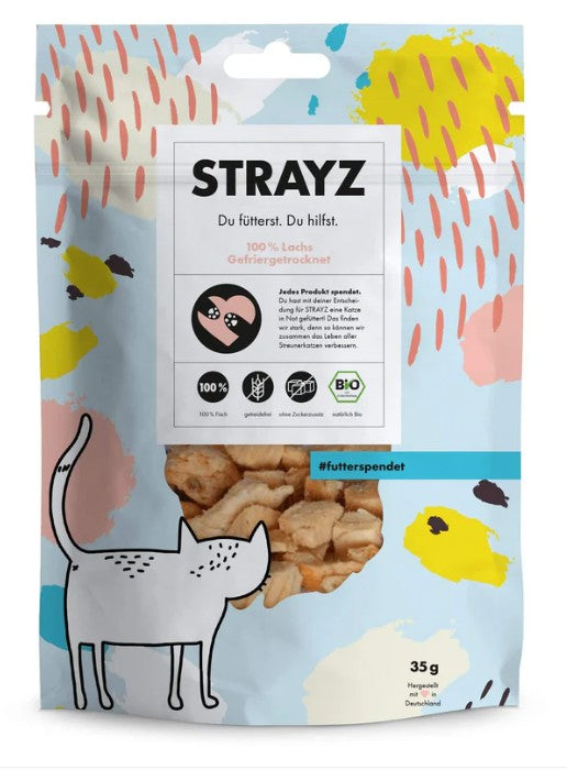 Strayz gefriergetrocknete Lachssnacks – 100 % Lachs