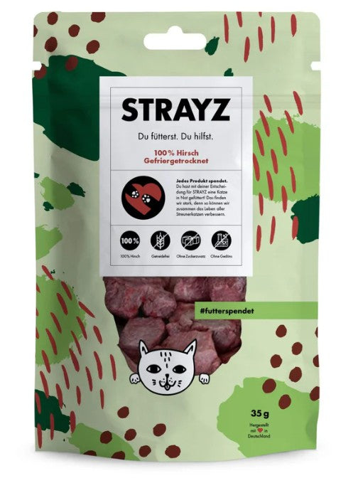 Snack 100% Hirsch Gefriergetrocknet von Strayz (NUR VORBESTELLUNGEN)