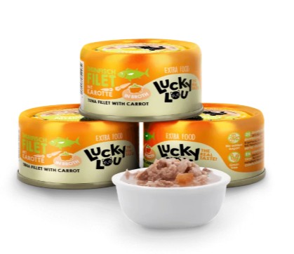 Lucky Lou® Extra Food – Thunfisch mit Karotte in Sud (70 g Dose)