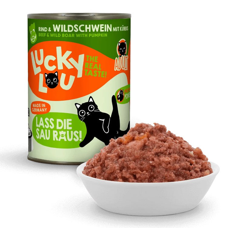 Lucky Lou® Lifestage Adult Katzenfutter – Rind & Wildschwein (getreidefrei)