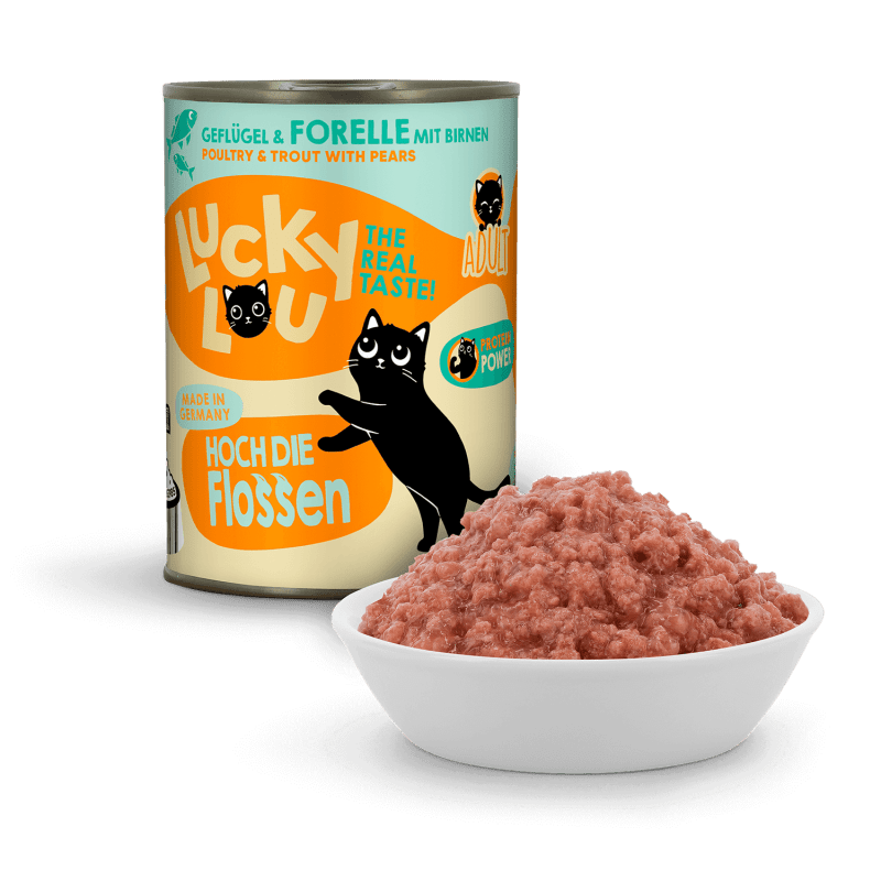Lucky Lou® Lifestage Adult Katzenfutter – Geflügel & Forelle (getreidefrei) - PawschowNassfutter125g