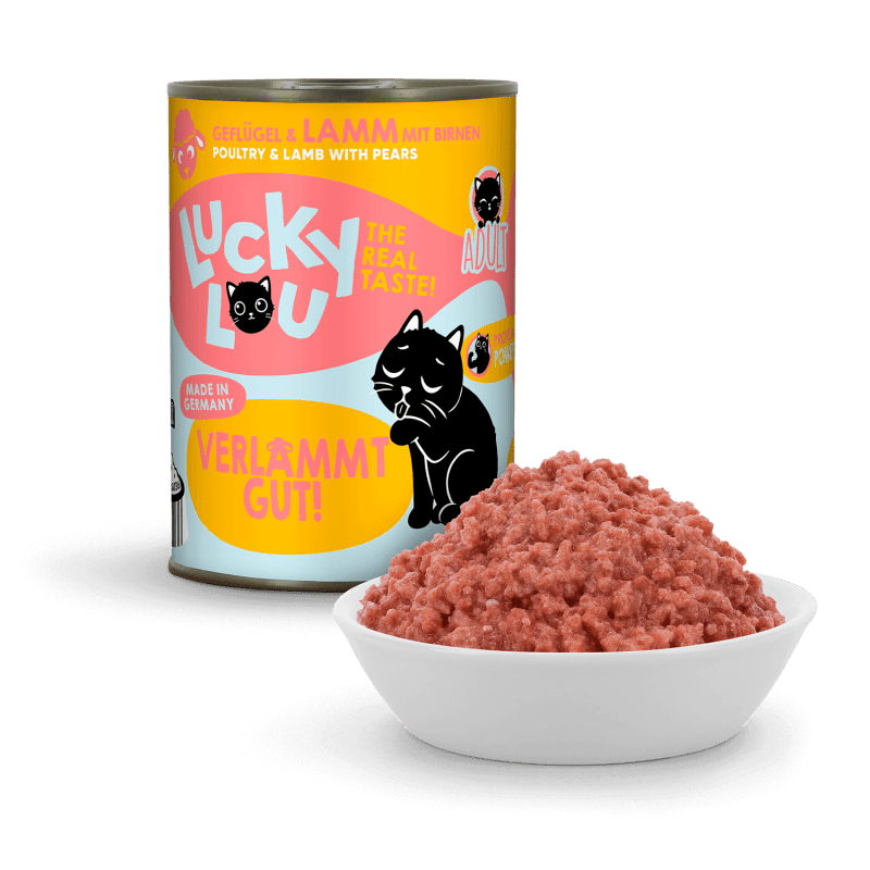 Lucky Lou® Lifestage Adult Katzenfutter – Geflügel & Lamm (getreidefrei) - PawschowNassfutter200g