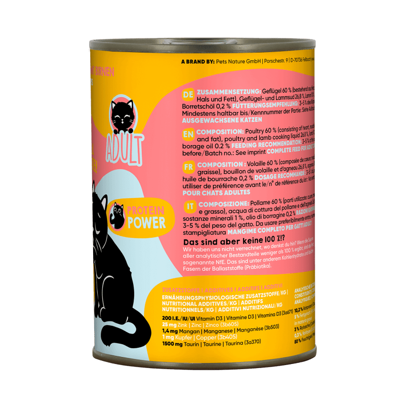 Lucky Lou® Lifestage Adult Katzenfutter – Geflügel & Lamm (getreidefrei) - PawschowNassfutter200g