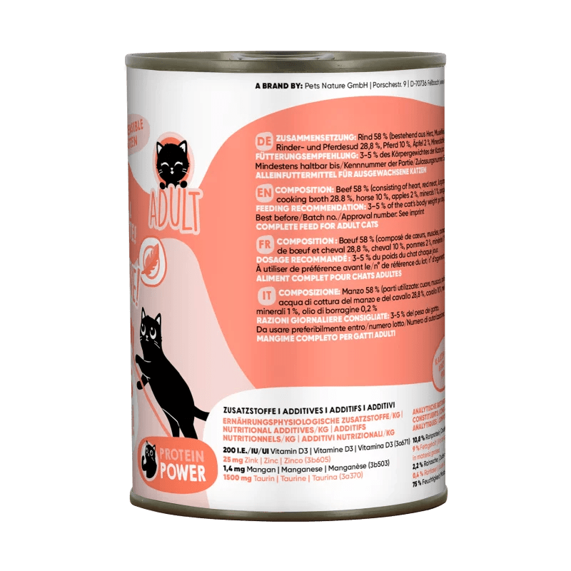 Lucky Lou® Lifestage Sensitive Katzenfutter – Rind & Pferd (getreidefrei) - PawschowNassfutter400g