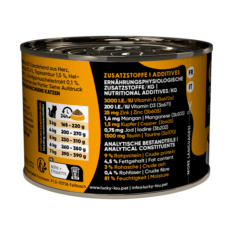 Lucky Lou® SuperMono Katzenfutter – Ente (Monoprotein, getreidefrei) - PawschowNassfutter200g