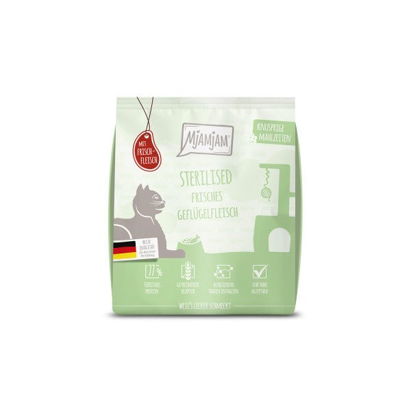 MjAMjAM - Knusprige Mahlzeiten - Sterilised - Frisches Geflügelfleisch - PawschowTrockenfutter300g