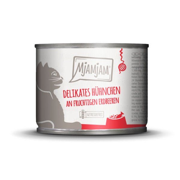 MjAMjAM Nassfutter für Katzen – Hühnchen mit fruchtigen Erdbeeren - PawschowNassfutter400g