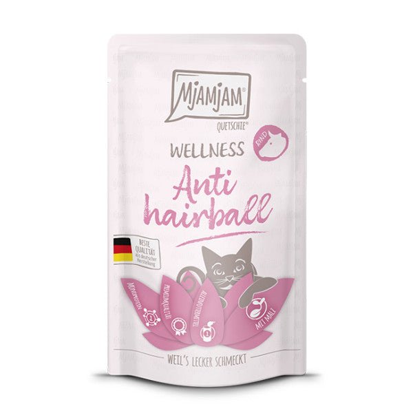 MjAMjAM Wellness Katzenfutter – Anti Hairball mit Rind - PawschowErgänzungsmittel