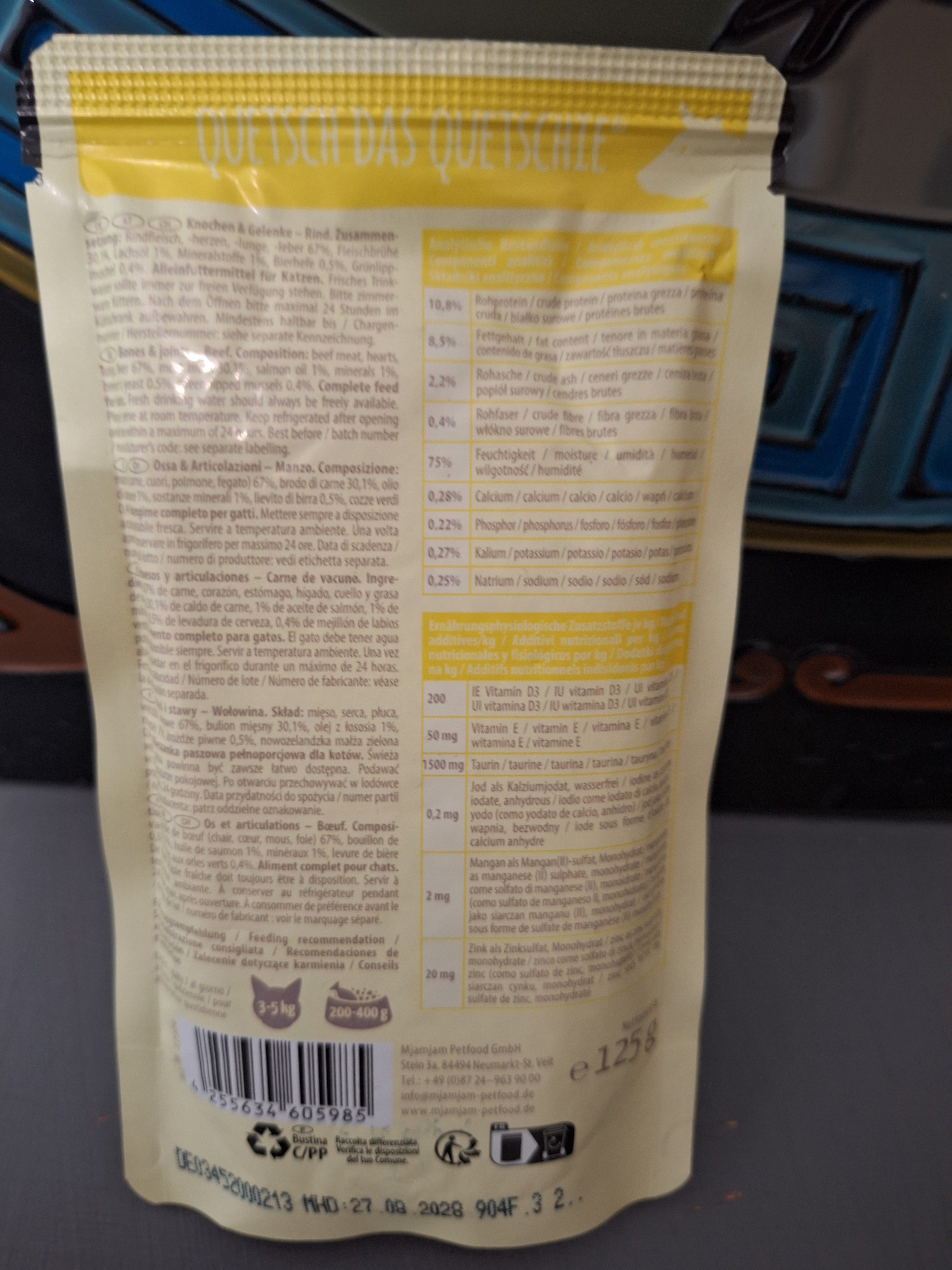 MjAMjAM Wellness Katzenfutter – Knochen & Gelenke mit Rind