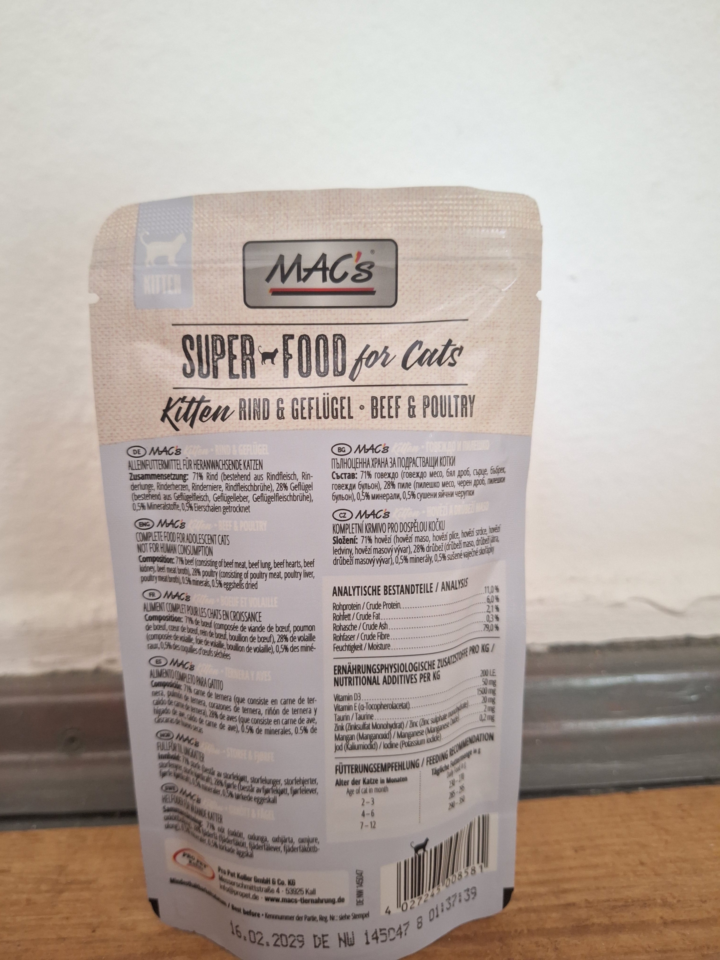 MAC's Cat Pouchpack Kitten Rind & Geflügel
