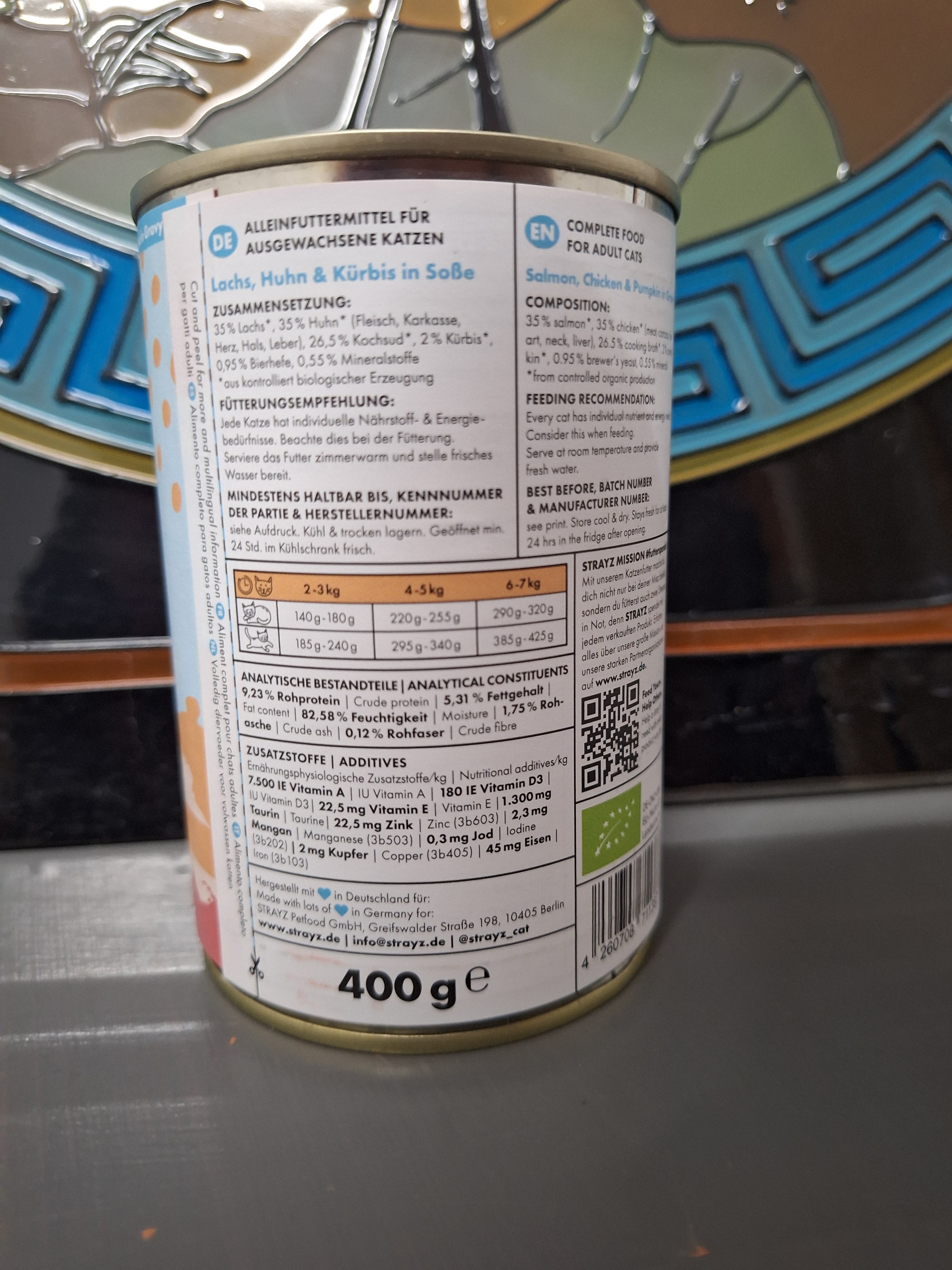 Strayz Katzenfutter – Lachs, Huhn & Kürbis (getreidefrei)