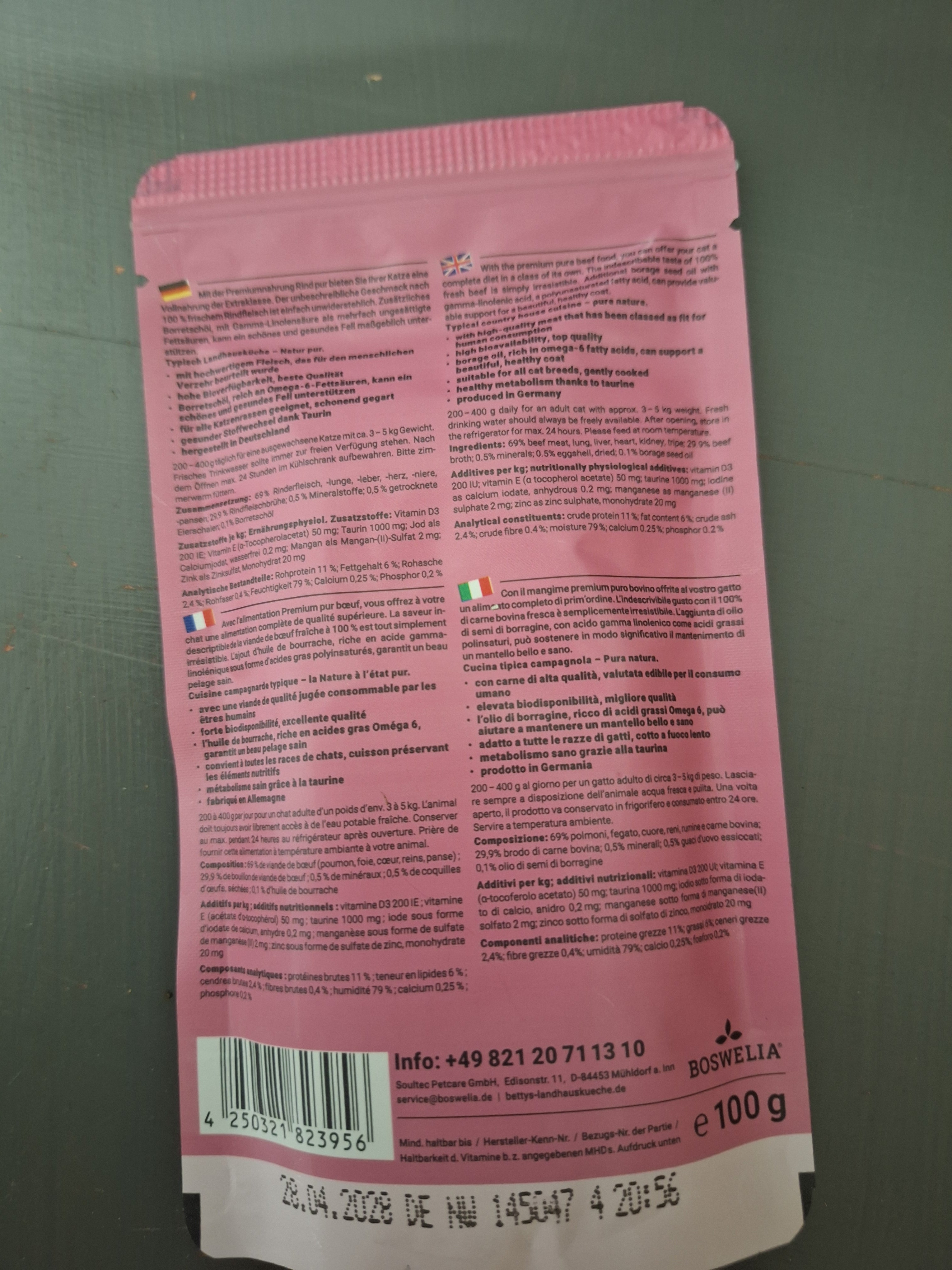 Betty’s Landhausküche Frischebeutel Rind pur mit Borretschöl